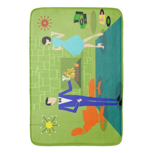 Mat uit de midden van de eeuw Moderne paarse paard (Voorkant Verticaal)