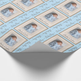 Mat van 1940 met foto-inzending & naam van Baby B Cadeaupapier