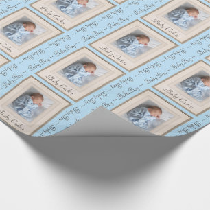 Mat van 1940 met foto-inzending & naam van Baby B Cadeaupapier