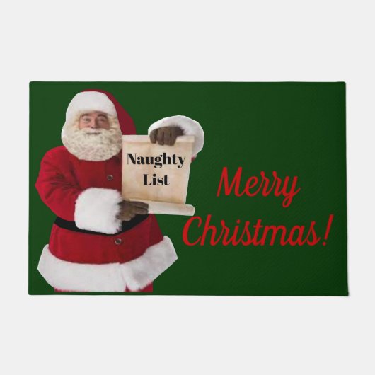 Mat van deur van de Naughty List van de Kerstman (Voorkant)
