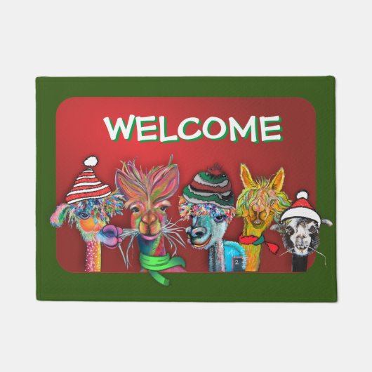 Mat voor de deur van Quirky Alpaca (Voorkant)