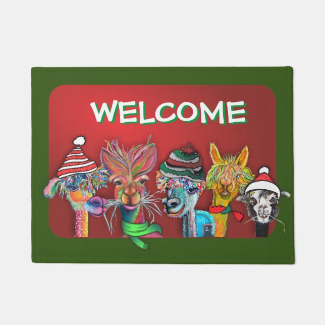 Mat voor de deur van Quirky Alpaca (Voorkant)