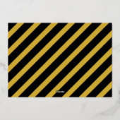 Mat Zwart & Goud Modern Retro Kerst Foto Folie Feestdagenkaart (Achterkant)