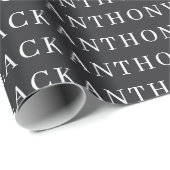 Mat Zwart Minimalistisch Eenvoudig Elegant Klassie Cadeaupapier (Rol Hoek)