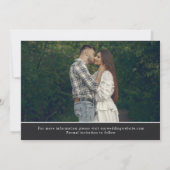 Mat Zwart Modern Initialen Foto's Sla de datum op Save The Date (Achterkant)