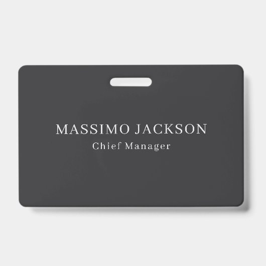Mat Zwart Professioneel Eenvoudig Modern Eerlijk Badge (Voorzijde)
