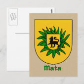 Mata Family Heraldic Shield Briefkaart (Voorkant / Achterkant)