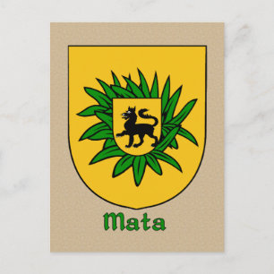 Mata Family Heraldic Shield Briefkaart