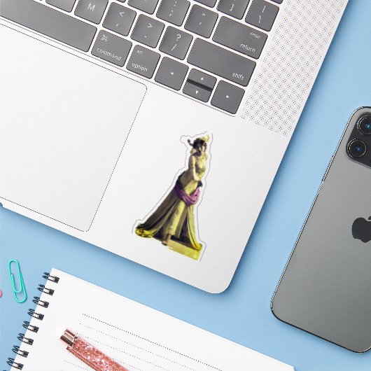 Mata Hari  Aufkleber Sticker (Laptop met iPhone)