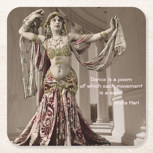Mata Hari Bellydans Dancer Quote Kartonnen Onderzetters (Voorkant)