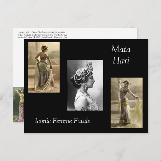 Mata Hari Briefkaart (Voorkant / Achterkant)