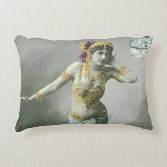  Mata Hari-Briefkaart Accent Kussen (Voorkant)