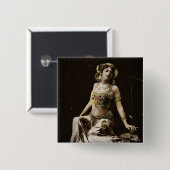 Mata Hari in Harem Costume Vierkante Button 5,1 Cm (Voorkant /achterkant)