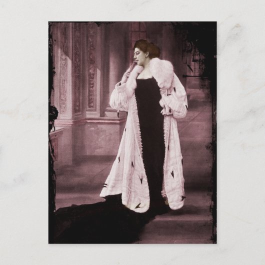 Mata Hari in White Fur Coat Briefkaart (Voorkant)