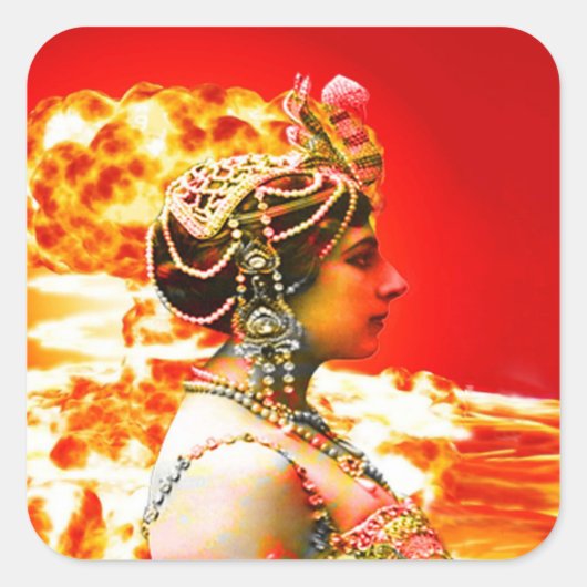Mata Hari Vierkante Sticker (Voorkant)