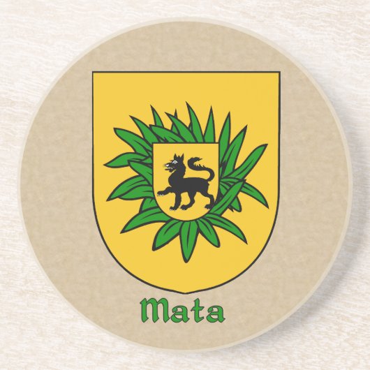 Mata Heraldic Shield Zandsteen Onderzetter (Voorkant)