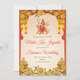 Mata ka Jagrata nodigt uit tot Chowki puja uitnodi Kaart