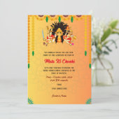 Mata Ki Chowki Goddess Durga Jagrata Uitnodiging (Staand voorkant)