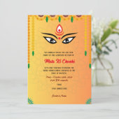 Mata Ki Chowki Goddess Durga Jagrata Uitnodiging (Staand voorkant)