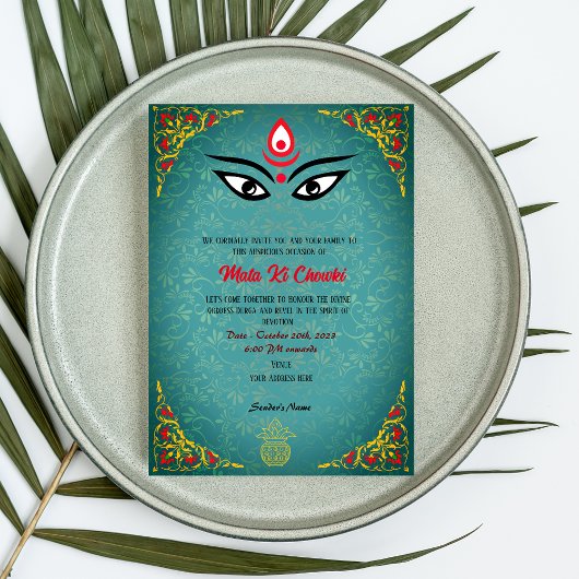 Mata Ki Chowki Goddess Durga Jagrata Uitnodiging