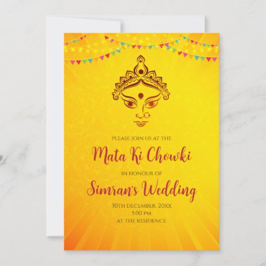 Mata ki Chowki nodigt Mata ka Jagrata uit Kaart (Voorkant)