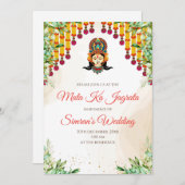 Mata ki Chowki uitnodiging & Mata Rani uitnodiging (Voorkant / Achterkant)