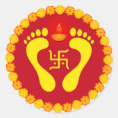 Mata Lakshmi voeten Ronde Sticker (Voorkant)