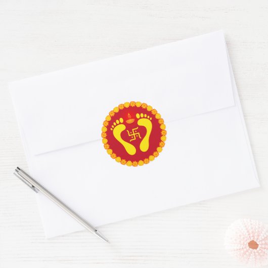 Mata Lakshmi voeten Ronde Sticker (Envelop)