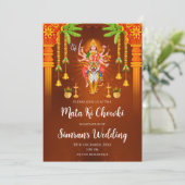 Mata Rani nodigt & Mata ki Chowki uit Kaart (Staand voorkant)
