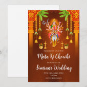 Mata Rani nodigt & Mata ki Chowki uit Kaart (Voorkant / Achterkant)