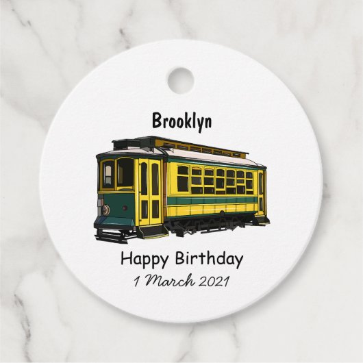 Mata trolley cartoon illustratie bedankjes labels (Voorkant)