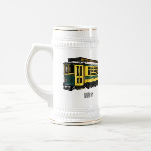 Mata trolley cartoon illustratie bierpul (Links)