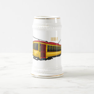 Mata trolley cartoon illustratie bierpul