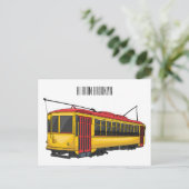 Mata trolley cartoon illustratie briefkaart (Staand voorkant)