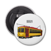 Mata trolley cartoon illustratie button flesopener (Voorkant)