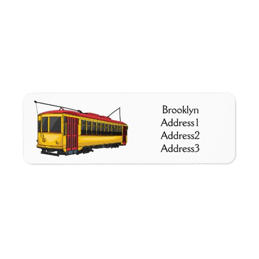 Mata trolley cartoon illustratie etiket (Voorkant)