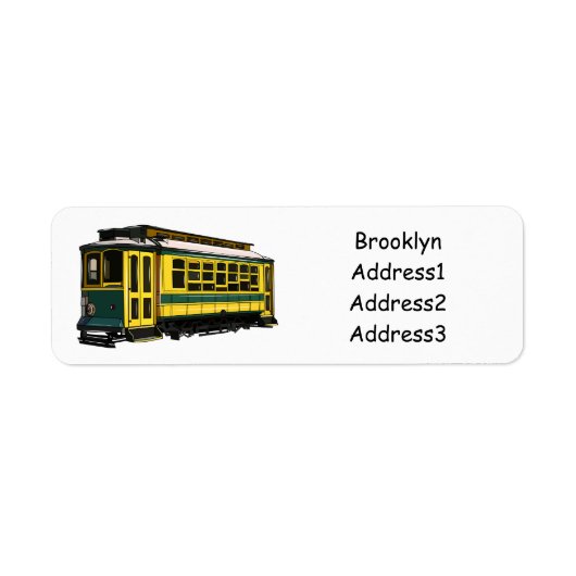 Mata trolley cartoon illustratie etiket (Voorkant)