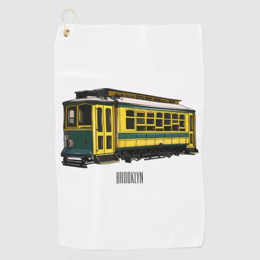 Mata trolley cartoon illustratie golfhanddoek (Voorkant)