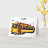 Mata trolley cartoon illustratie kaart (Gele Bloem)