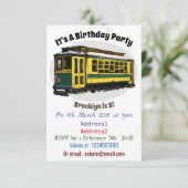 Mata trolley cartoon illustratie kaart (Staand voorkant)