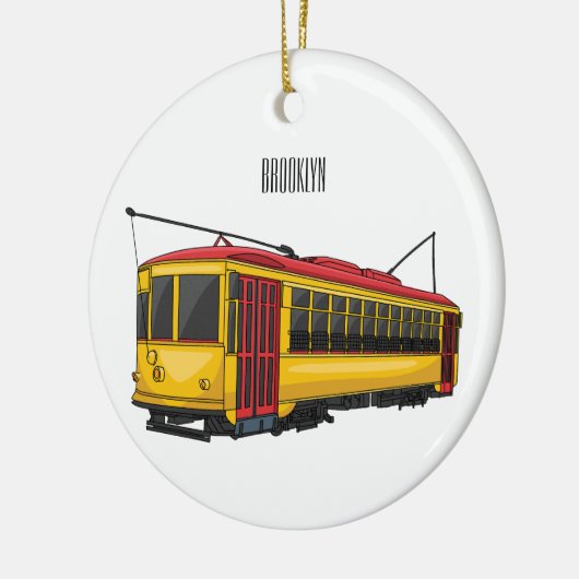 Mata trolley cartoon illustratie keramisch ornament (Links)