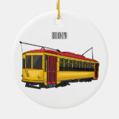 Mata trolley cartoon illustratie keramisch ornament (Achterkant)