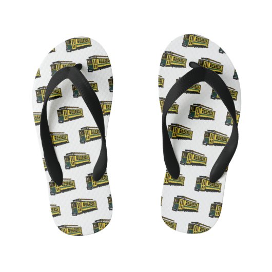 Mata trolley cartoon illustratie kinder teenslippers (Voetbed)