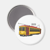 Mata trolley cartoon illustratie magneet (Voorkant / Achterkant)