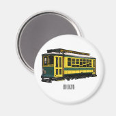 Mata trolley cartoon illustratie magneet (Voorkant / Achterkant)