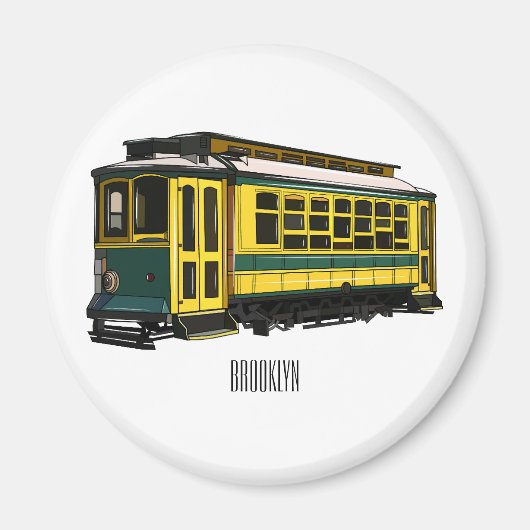 Mata trolley cartoon illustratie magneet (Voorkant)