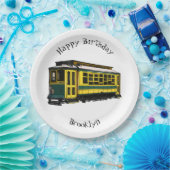 Mata trolley cartoon illustratie papieren bordje (Feest)