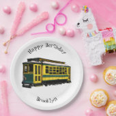 Mata trolley cartoon illustratie papieren bordje (Feest)