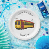 Mata trolley cartoon illustratie papieren bordje (Feest)