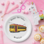 Mata trolley cartoon illustratie papieren bordje (Feest)